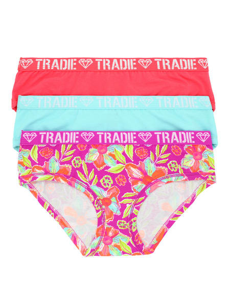 Tradie Girls Bikini Brief 7 Pack - Hot Pink