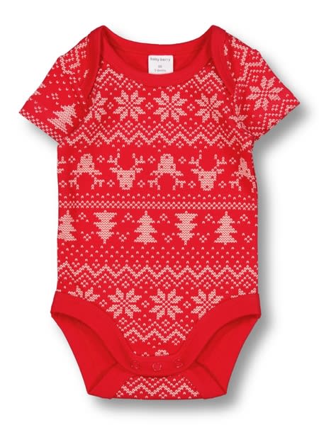 Dark red Baby Short Sleeve Cotton Interlock Bodysuit