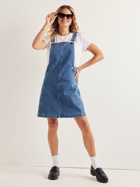 Women's Denim Pinafore Dress