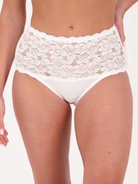 White Womens Lace Front Full Brief