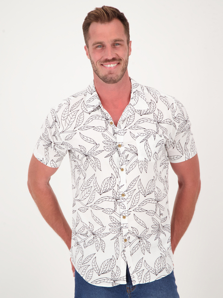 White Mens Short Sleeve Festival Shirt | Best&Less™ Online