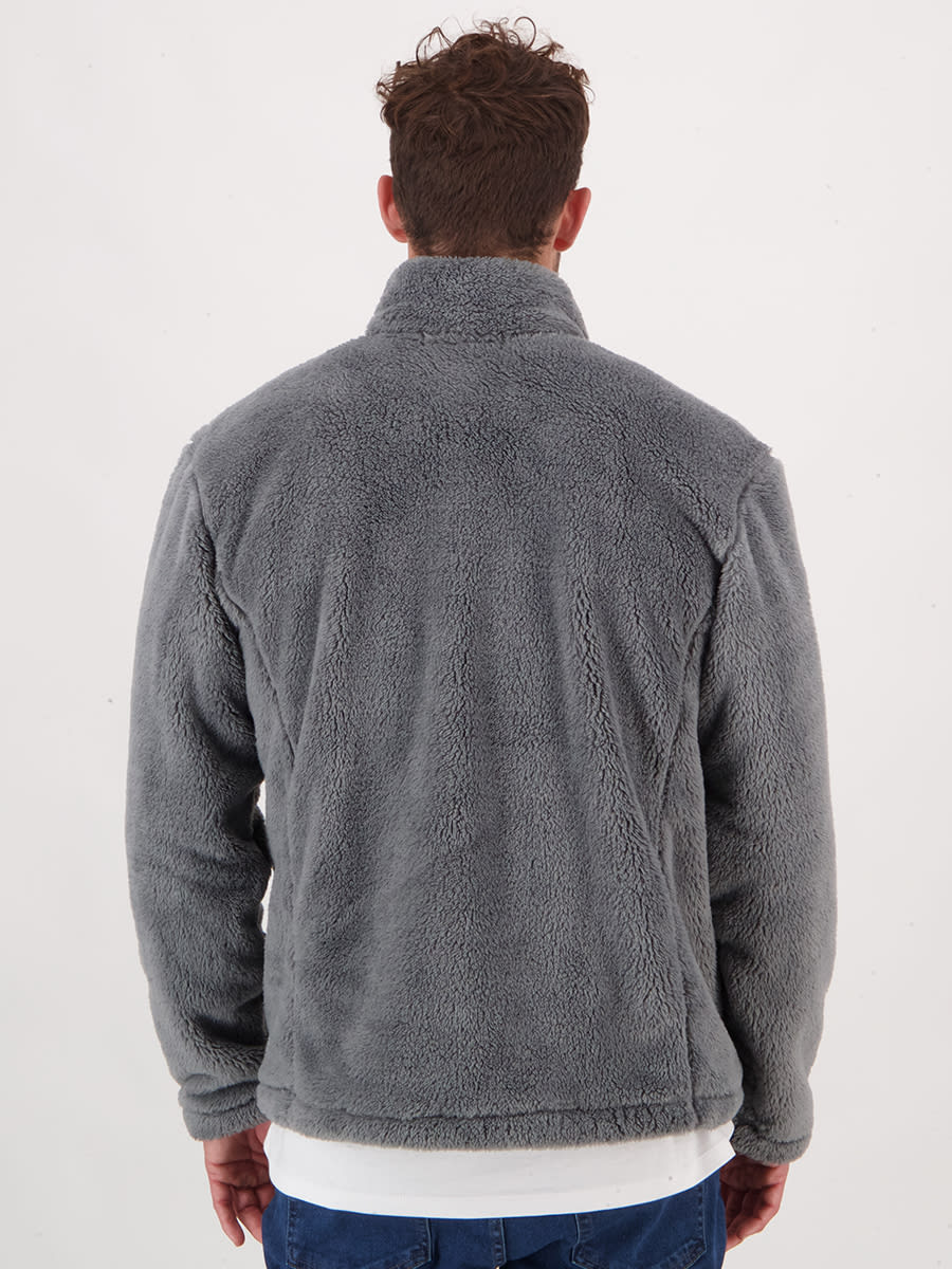 Grey Mens Teddy Fleece Jacket | Best&Less™ Online